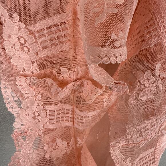 Formfit Lingerie Vintage Satin Lace Teddy Bodysuit Size 34 XS/S Baby Pink Nylon - Picture 3 of 6